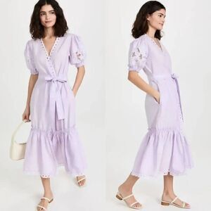 Fanm Mon Cide Linen Dress $368 Violet S NWT